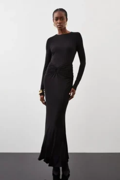 Petite Premium Stretch Crepe Jersey Maxi Dress