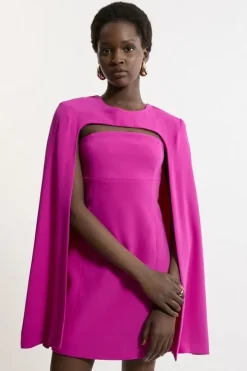 Petite Soft Tailored Caped Mini Dress