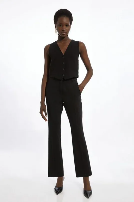 Petite Tailored Flare Slim Leg Pants