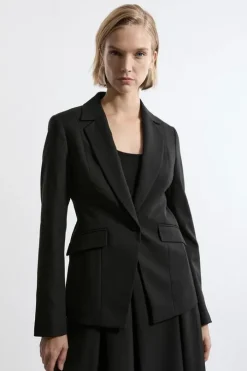 Petite Tailored Twill Single Breasted Jacket
