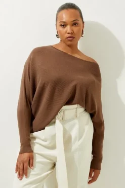 Plus Size Cotton Blend Slouchy Knit Sweater