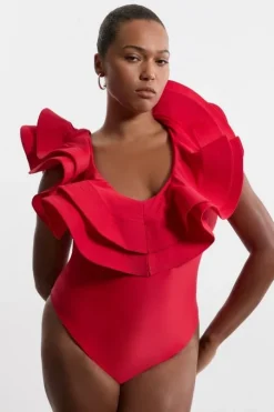 Plus Size Drama Frill Swimsuit