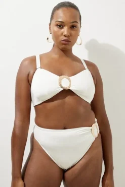 Plus Size Slinky Trim Detail Bikini Bottom