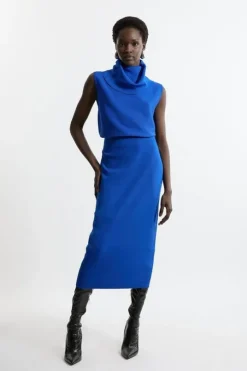 Polished Slinky Knit Pencil Skirt