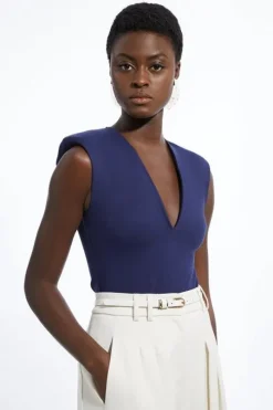 Ponte Plunge Jersey Bodysuit