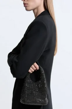 Premium Crystal Embellished Slouchy Bucket Bag