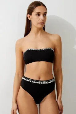 Premium Embellished Bandeau Bikini Top