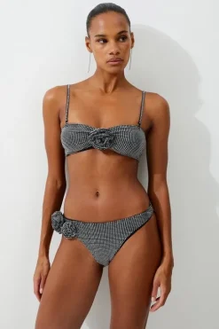 Premium Embellished Rosette Bandeau Bikini Top