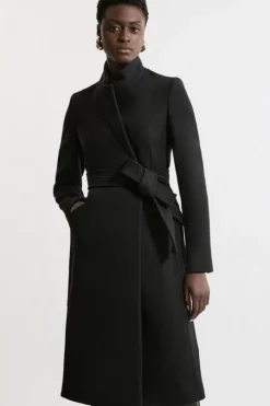 Premium Italian Manteco Wool Investment Notch Neck Tailored Midi Coat