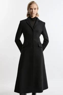 Premium Italian Manteco Wool Full Skirted Tailored Midaxi Coat
