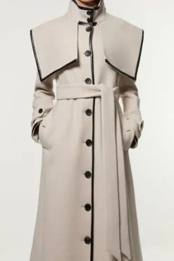 Premium Italian Wool Storm Flap Belted Tailored Midaxi Coat