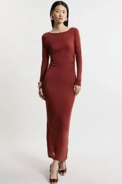 Premium Jersey Wool Blend Maxi Dress