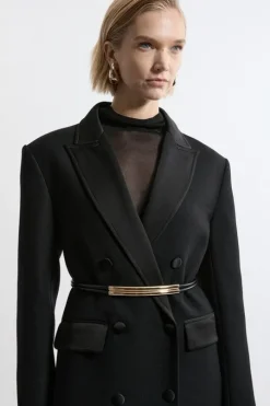 Premium Leather Gold Tube Detail Belt