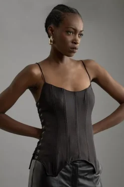 Premium Viscose Jersey Corset Lace Up Top