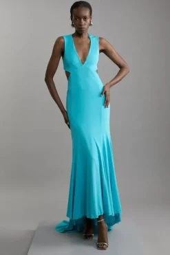 Premium Viscose Jersey Cross Back Maxi Dress