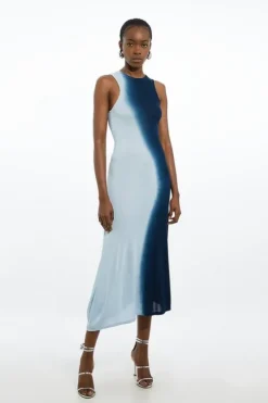 Premium Viscose Knit Ombre Maxi Dress
