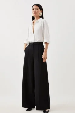 Premium Woven Viscose Crepe Wide Leg Pants
