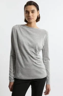 Premium Yarn Collection Extra Fine Merino Wool Draped Sweater