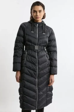 Real Down Packable Knee Length Coat