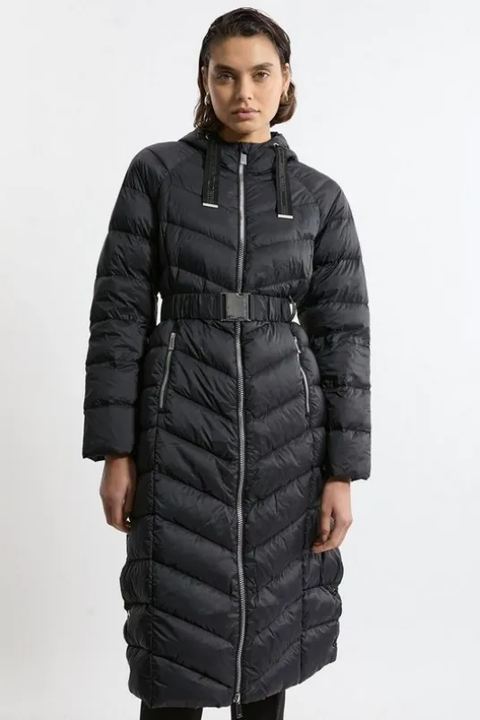 Real Down Packable Knee Length Coat