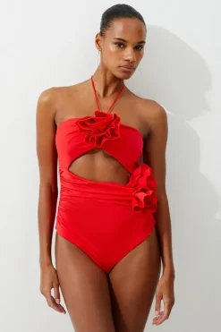 Rosette Cut Out Detail Swimsuit