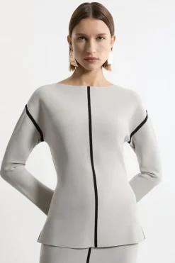 Rounded Sleeve Milano Knit Top