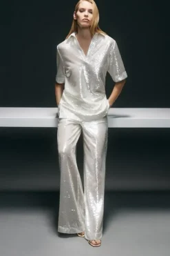 Sequin Collard Woven Tunic