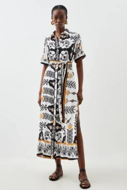 Short Sleeve Viscose Woven Maxi Dress