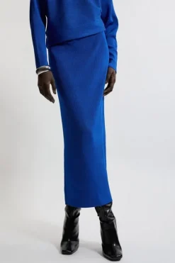 Slinky Drape Knit Column Skirt