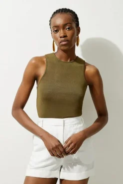 Slinky Knit Full Needle Racer Tank Top