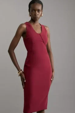 Soft Tailored Sleeveless Midi Dress