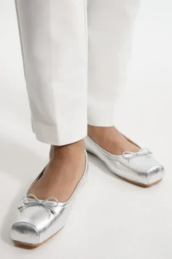 Square Toe Metallic Ballerina