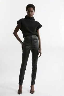 Stretch 5 Pocket Leather Jean