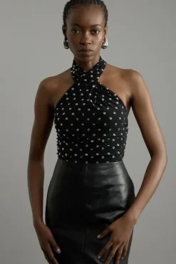 Studded Mesh Bodysuit