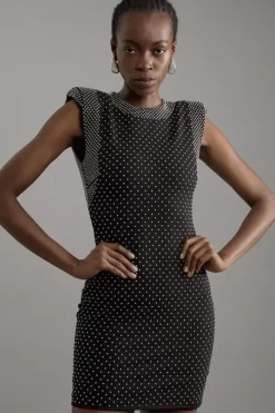 Studded Ponte Jersey Mini Dress