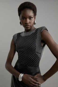 Studded Ponte Jersey Top