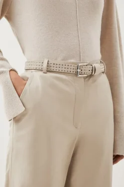 Suede Studded Waist Belt