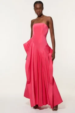 Taffeta Drama Sculptural Tailored Maxi Dress