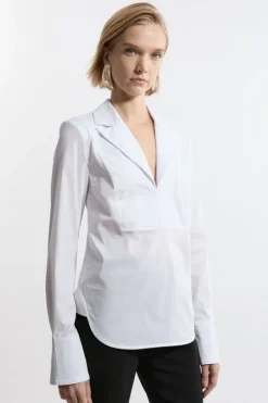 Tailored Cotton Bib Panel Detail Shirt