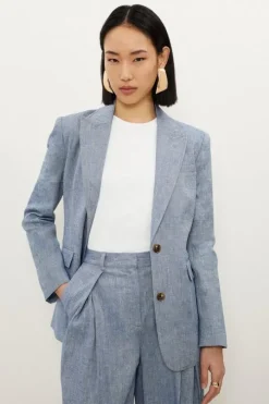 Tailored Denim Look Suit Set