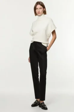 Tailored Pintuck Straight Leg Pants