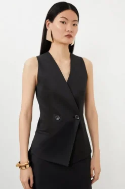 Tailored Premium Twill Double Breasted Waistcoat & Skirt Set