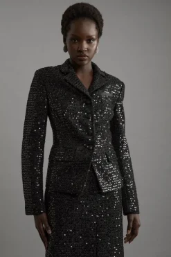 Tailored Sequin Tweed Set