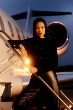 Tailored Sparkle Boucle Double Breasted Jacket & Skort Set