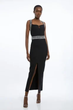 Tall Bandage Figure Form Embellished Maxi Dress