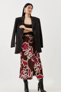 Tall Batik Viscose Satin Maxi Skirt