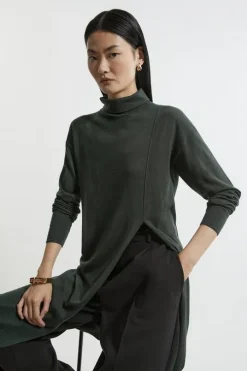 Tall Cashmere Blend Deep Slip Longline Knit Top