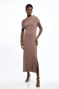 Tall Cashmere Blend One Off The Shoulder Midaxi Dress
