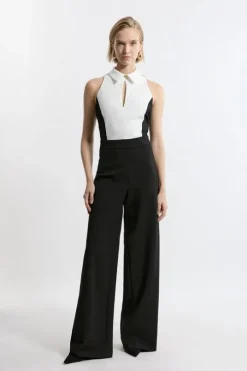 Tall Compact Stretch Tailored Sleeveless Jumpsuit