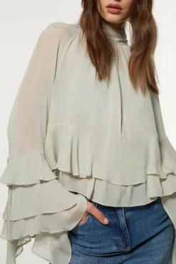 Tall Drama Kimono Viscose Georgette Woven Blouse